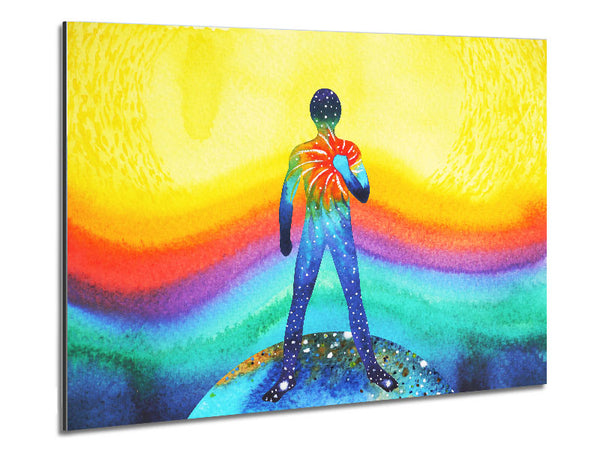 Stronger heart watercolour Metal Print