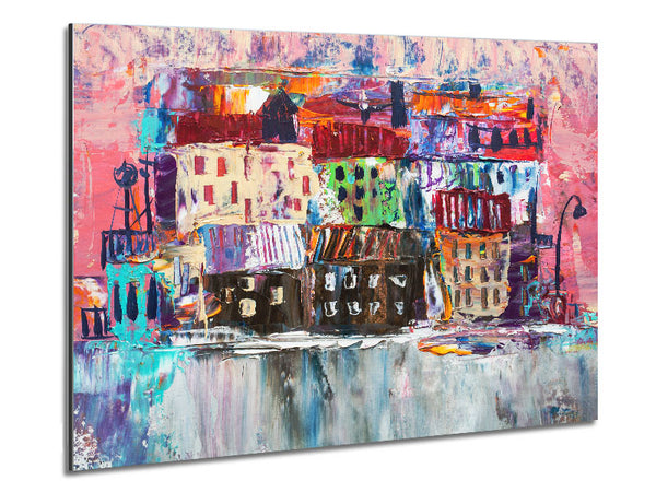 Thick painted city illiustration Metal Print