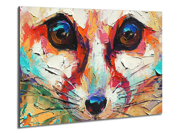 Close Up Fox Painting Metal Print