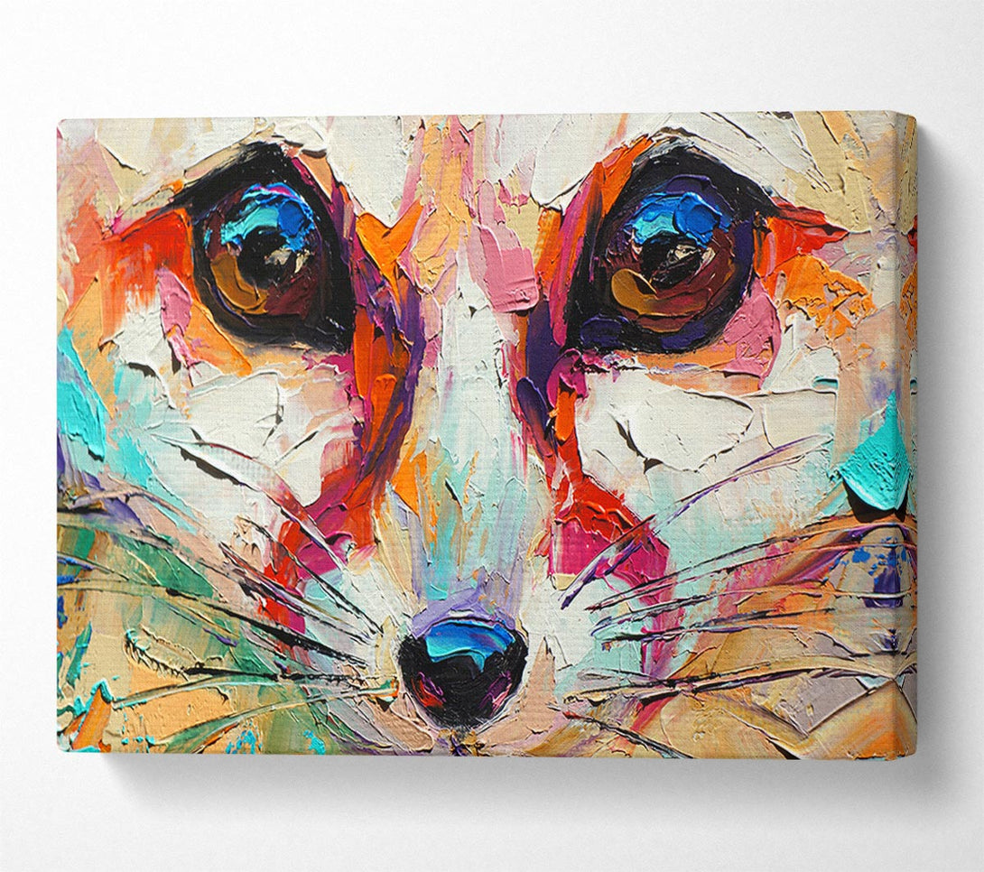  A Canvas Print of Close Up Fox Painting Canvas Art