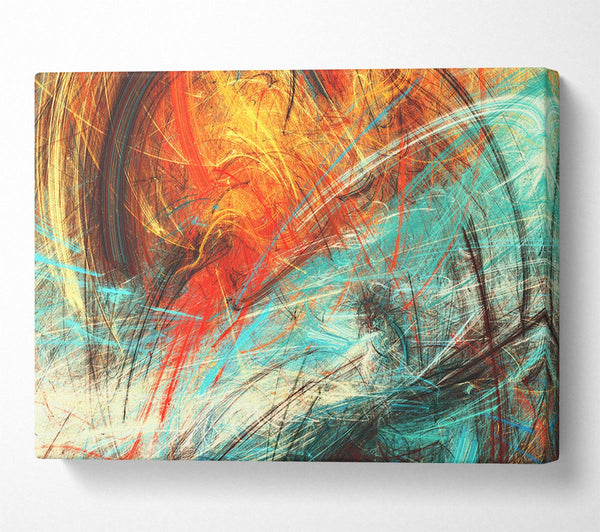  A Canvas Print of Fire and Ice explosion Canvas Print