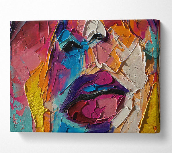  A Canvas Print of Textures of paint and colour Canvas Art
