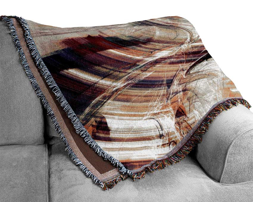 Fractures of lines and shapes Woven Blanket