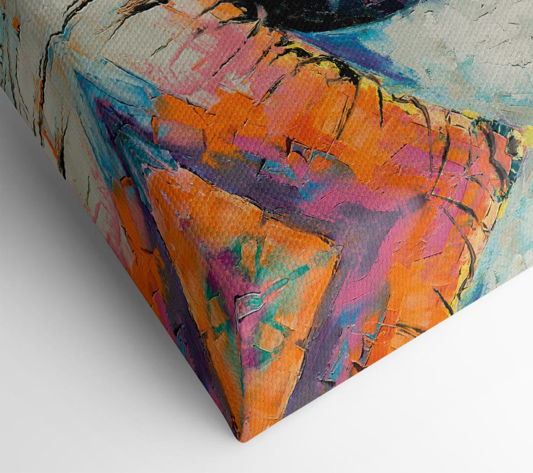 Picture of Detailed eye up close acrylic paints Canvas Print Wall Art