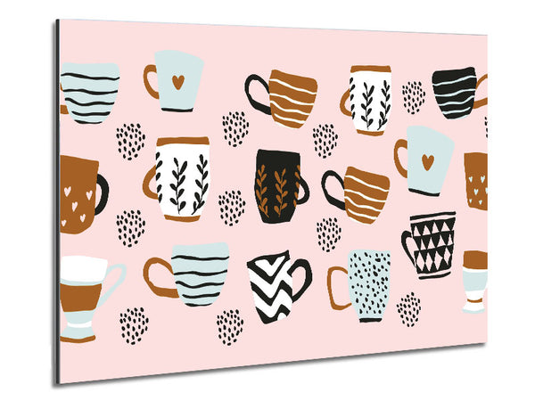 Contemporary heart mugs Metal Print