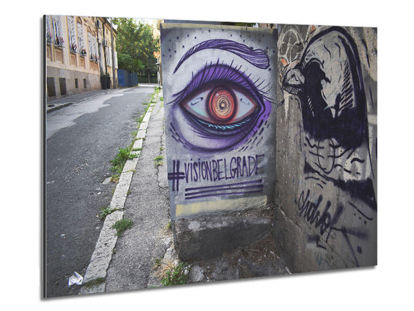 Spray painted eye Metal Print