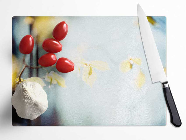 Bleached leaves Glass Chopping Board