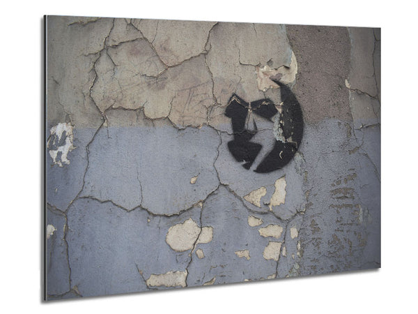 Simple street art on eroded wall Metal Print