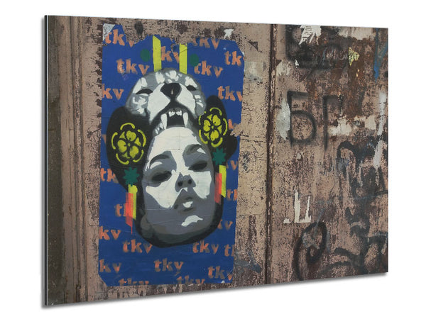Tiger woman street Metal Print