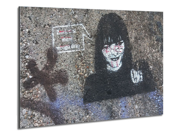 Creepy woman art Metal Print