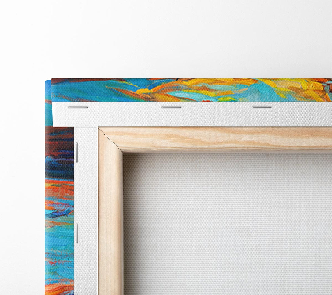 A Canvas Print of Row boat on the horizon of colour Canvas Art
