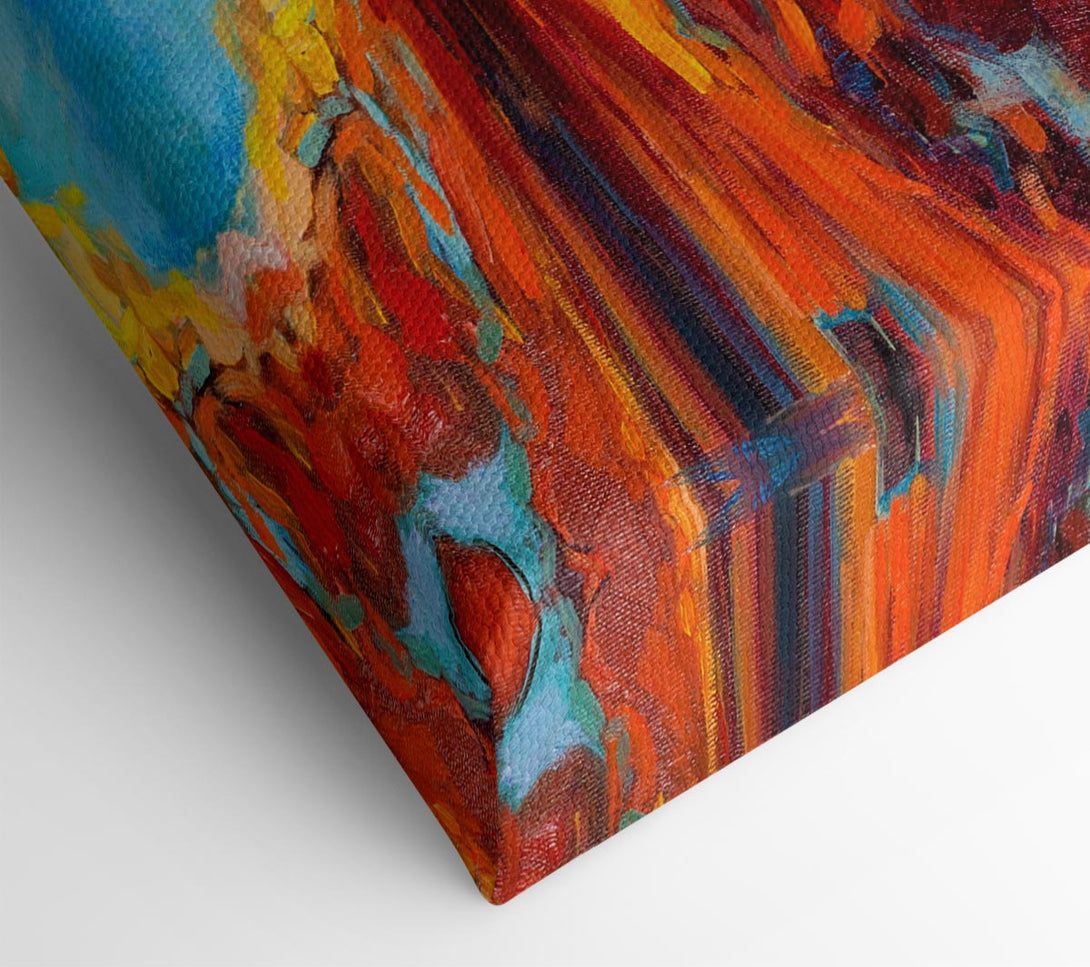  A Canvas Print of Row boat on the horizon of colour Canvas Art
