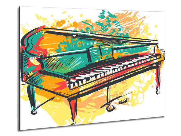 Grand piano in colour Metal Print