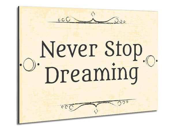 Never stop dreaming Metal Print