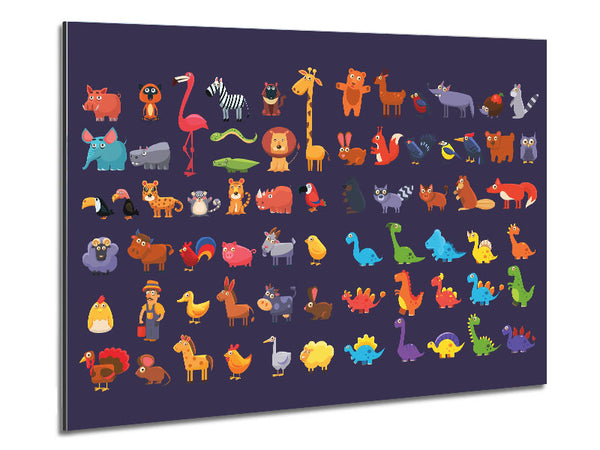 Collection of kids cartoons Metal Print
