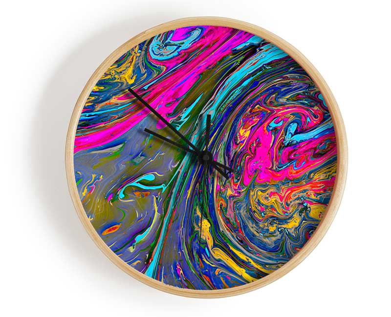 Paint flows and mixes Clock - Wallart-Direct UK
