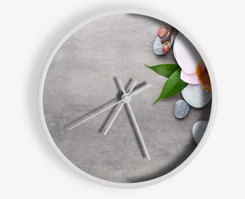 Orchid beauty zen stones Clock - Wallart-Direct UK