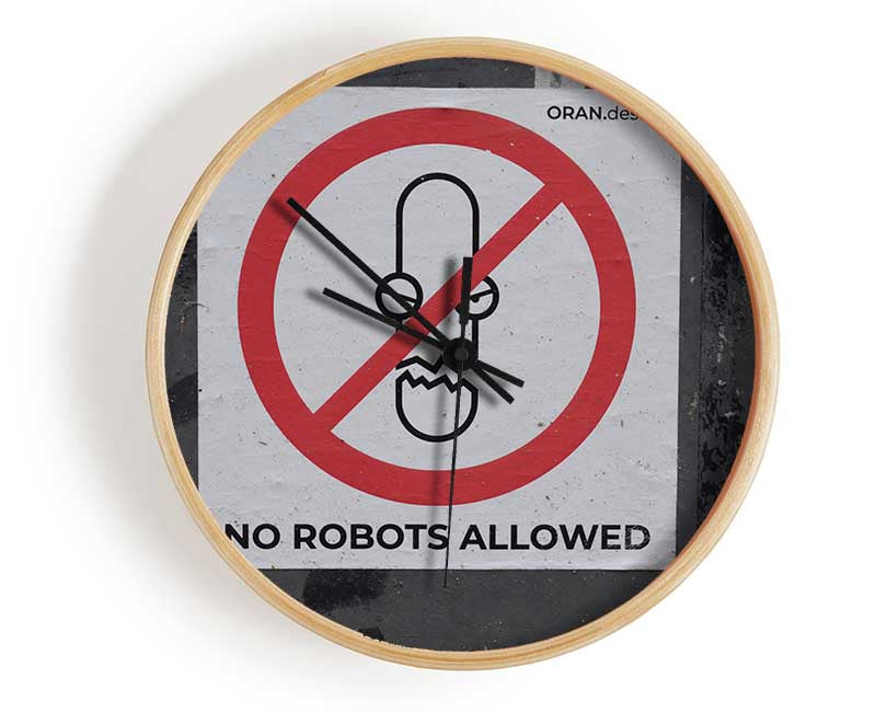 No robots allowed Clock - Wallart-Direct UK