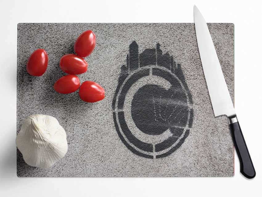 Circle spray shapes Glass Chopping Board