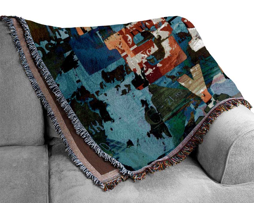 Graphic Collage Woven Blanket