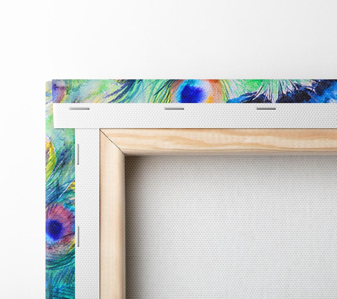  A Canvas Print of Vibrant Watercolour Peacock Canvas Print