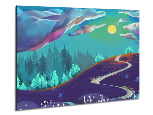 The Road To Pastel Skies Metal Print