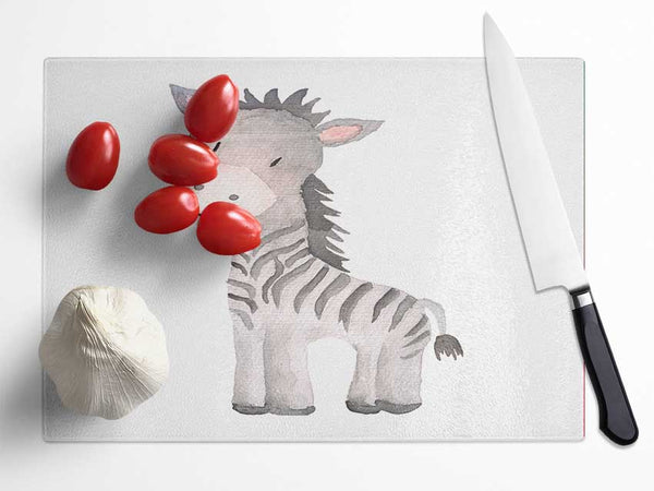Friendly Zebra Glass Chopping Board