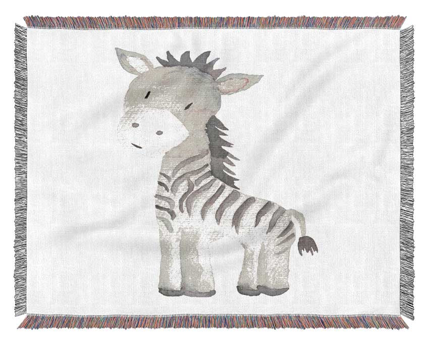 Friendly Zebra Woven Blanket