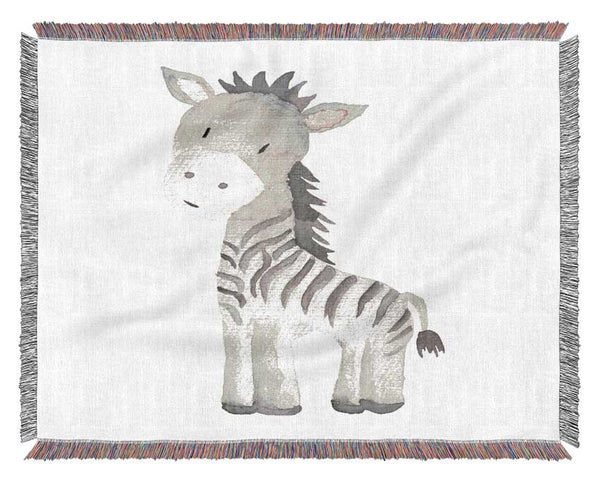 Friendly Zebra Woven Blanket