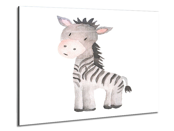 Friendly Zebra Metal Print
