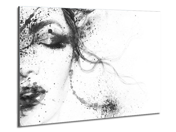Watercolour Woman Face Metal Print