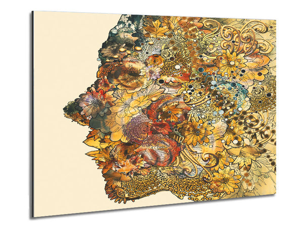 Floral Face Metal Print