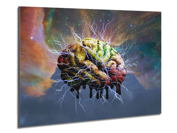 Brain Electricity Metal Print