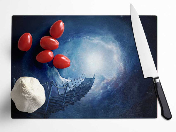 The Bridge Into The Skies Glass Chopping Board