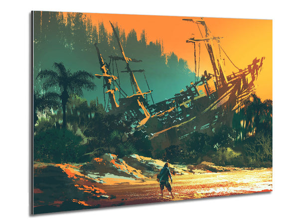 Shipwrecked And Alone Metal Print