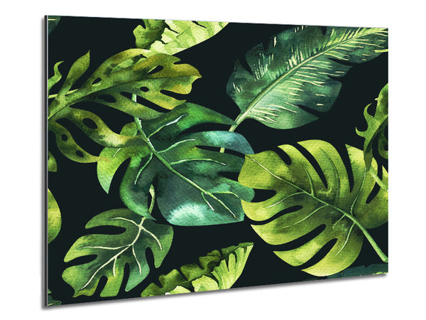 Monstera Mixed Leaves Metal Print