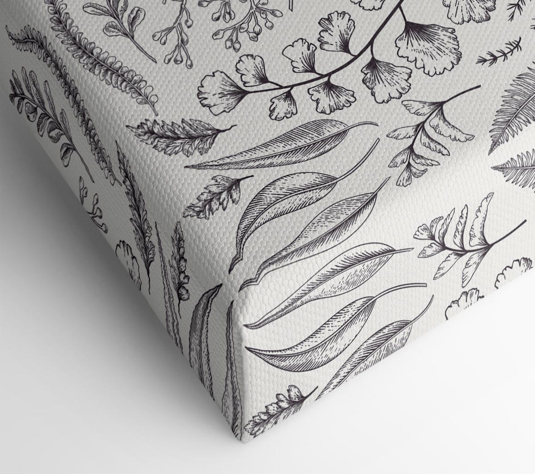  A Canvas Print of Natures Leaves Hand Drawn Canvas Art