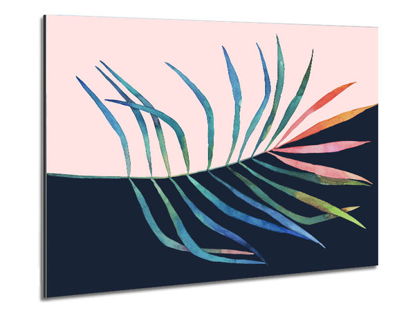 Palm Leaf Mid Century Metal Print