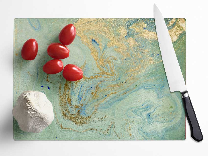 Glitter And Oil Splash Glass Chopping Board