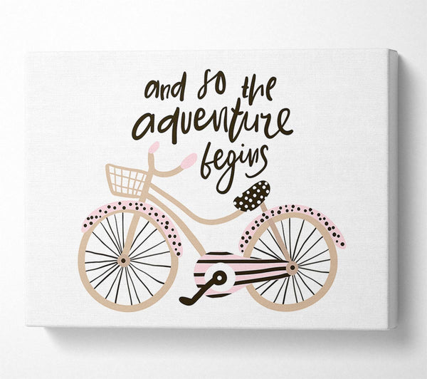  A Canvas Print of The Adventure Begins Bike Canvas Art
