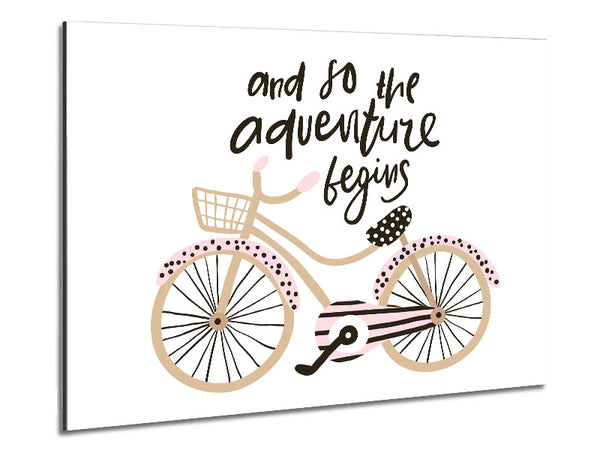 The Adventure Begins Bike Metal Print