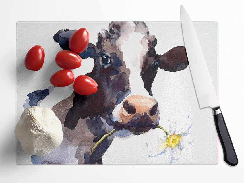 Daisy The Cow Glass Chopping Board