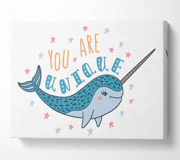  A Canvas Print of You Are Unique Narwhal Canvas Art