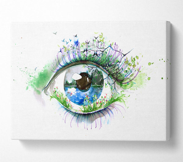  A Canvas Print of Watercolour Nature Eye Canvas Art