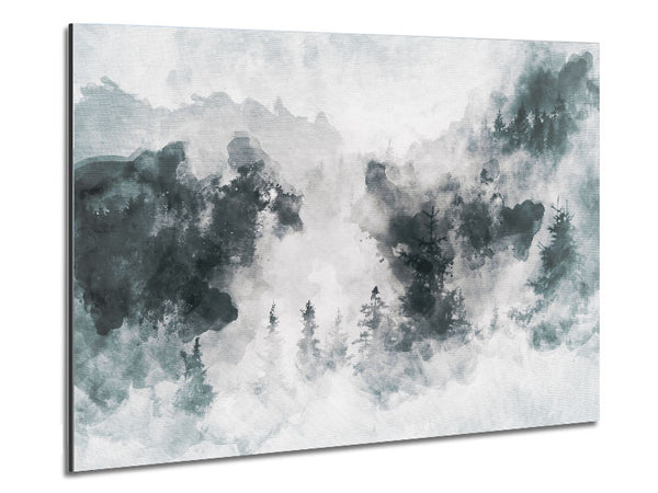 Watercolour Grey Forest Metal Print