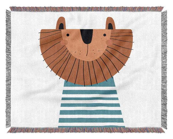 Lion In Striped Clothes Woven Blanket