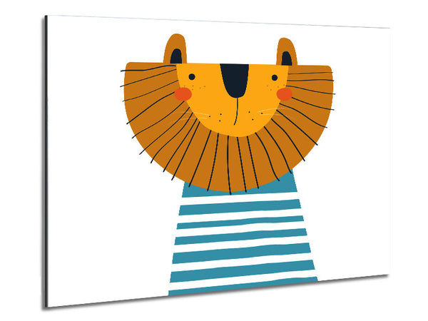 Lion In Striped Clothes Metal Print