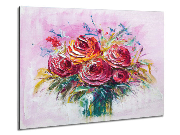 Hand Painted Flowers Metal Print