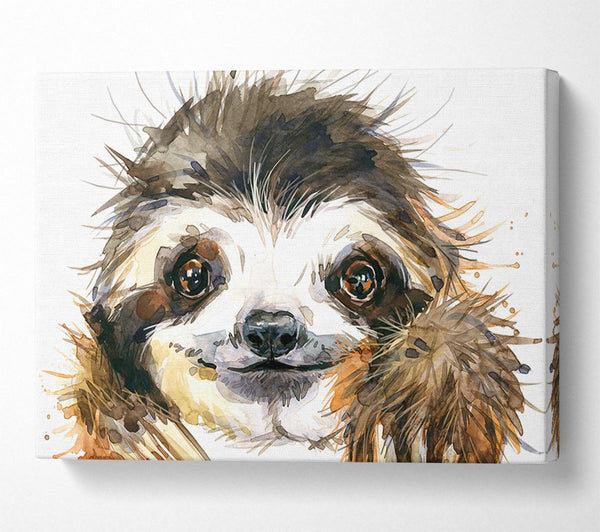  A Canvas Print of Water Colour Sloth Canvas Wall Art