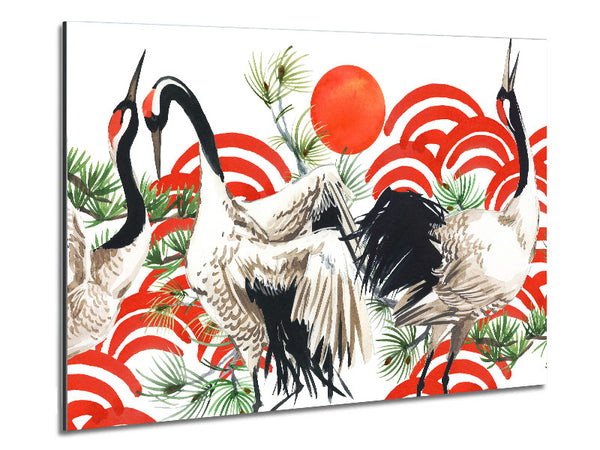 Japanese Stork Metal Print